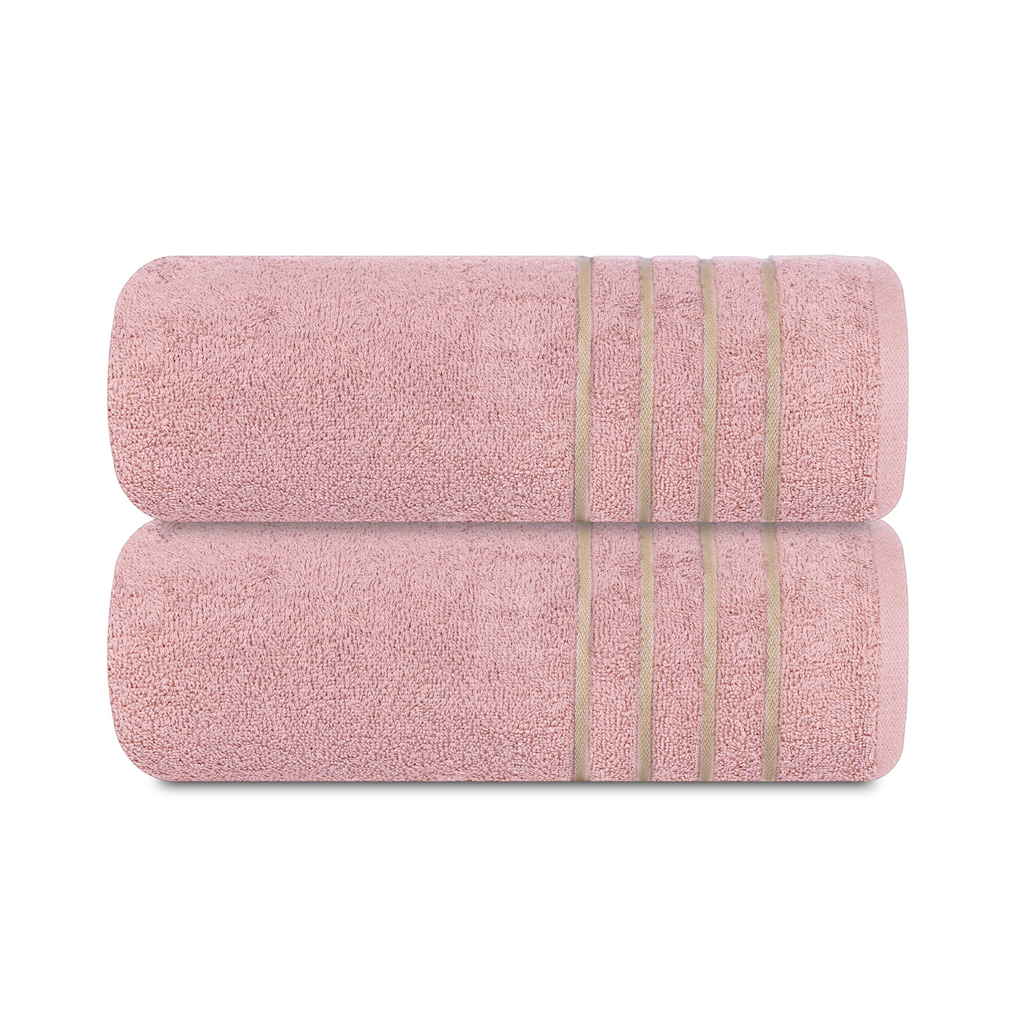 Gold Polly Border Lilac Bath Towel 400 GSM Pack of 2 Bath Towels