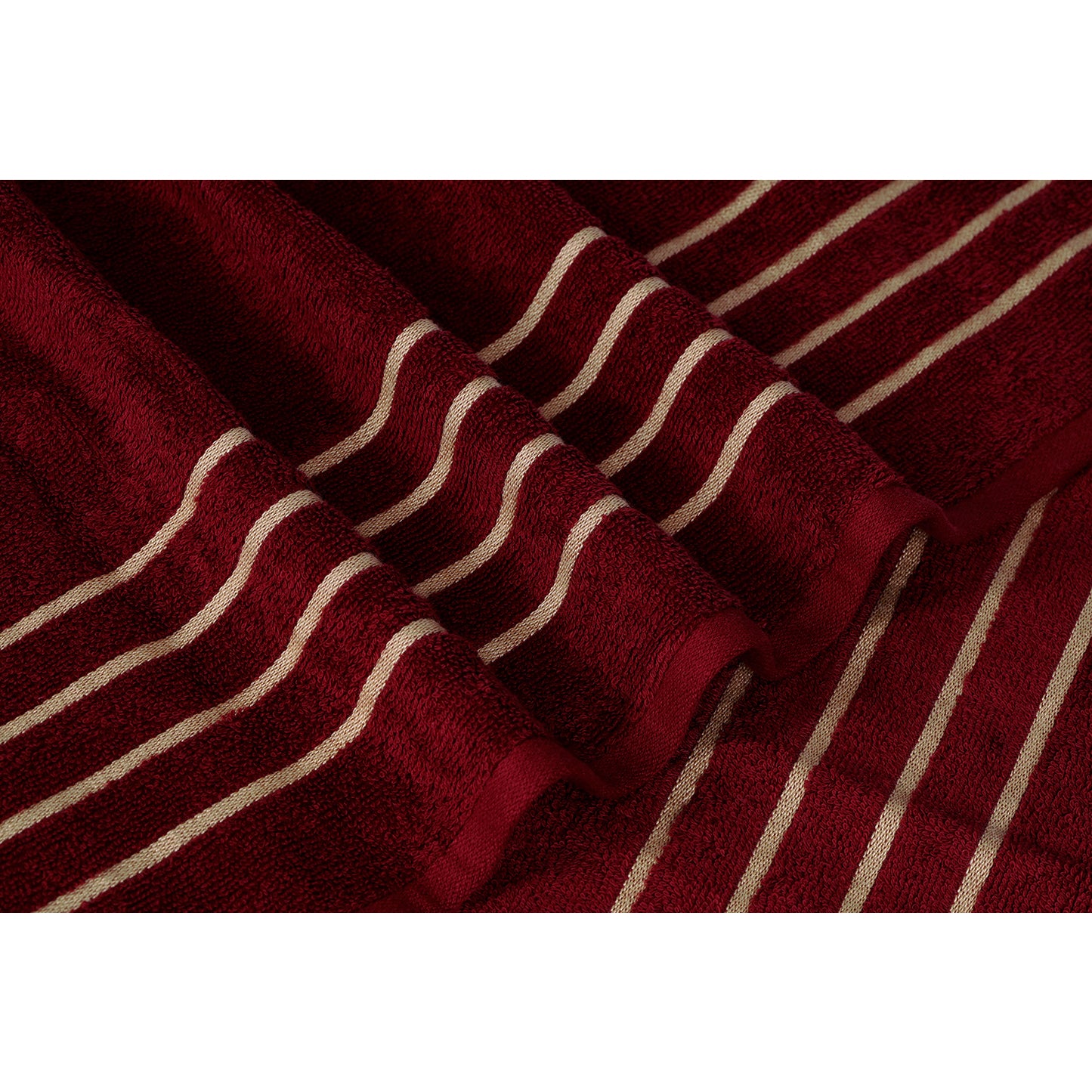 Gold Polly Border Scarlet Bath Towel 400 GSM Pack of 2 Bath Towels