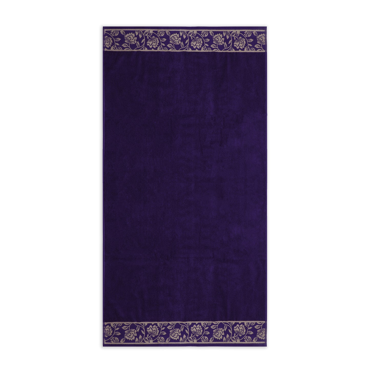 Yarn Dyed Golden Flower Print Jaquard Petunia Bath Towel 600 GSM Pack of 2 Bath Towels