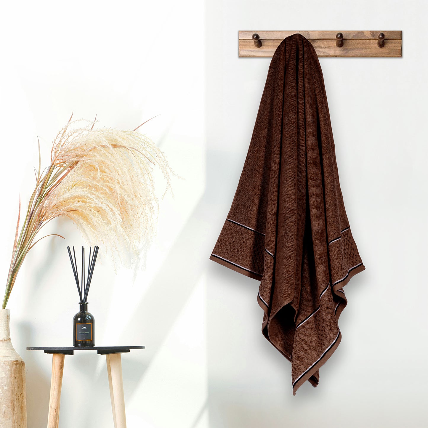 Waffle Mocha Bath Towel 550 GSM Pack of 1 Bath Towel