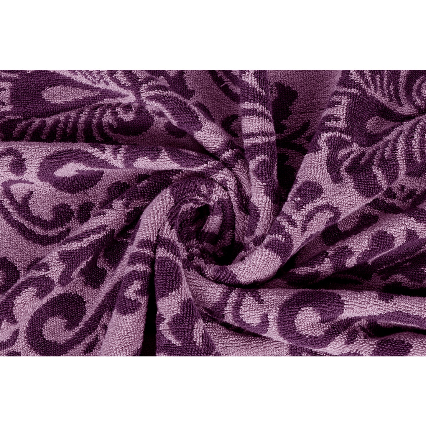 Yarn Dyed Jacquard Voilet Bath Towel 550 GSM Pack of 2 Bath Towels