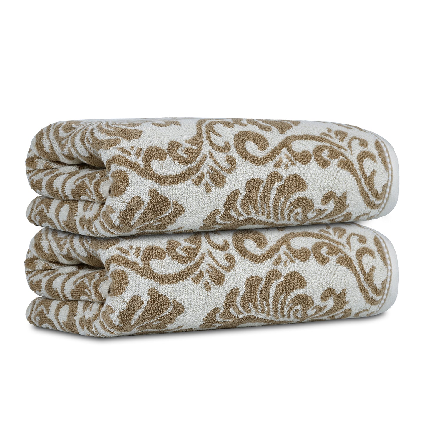 Yarn Dyed Jacquard Erget Bath Towel 550 GSM Pack of 2 Bath Towels