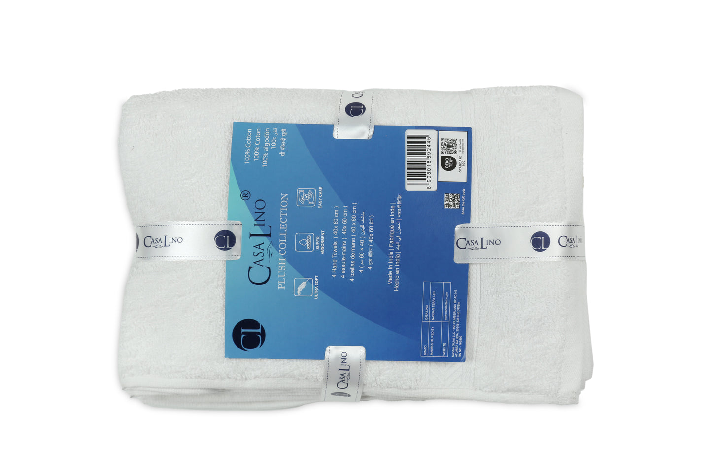500 GSM WHITE HAND TOWELS SET