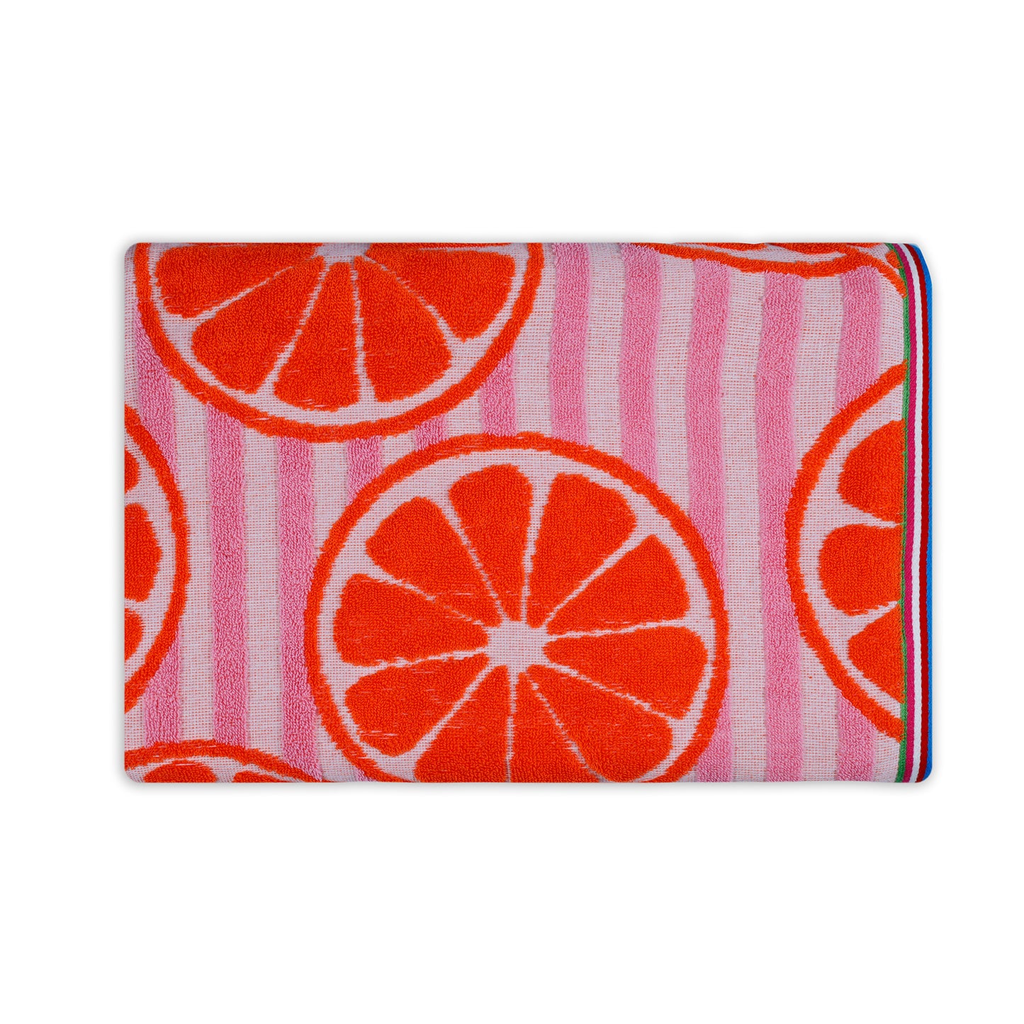 Lemon Fruit Pattern Orange Bath Sheet 450 GSM Pack of 1 Bath Sheet