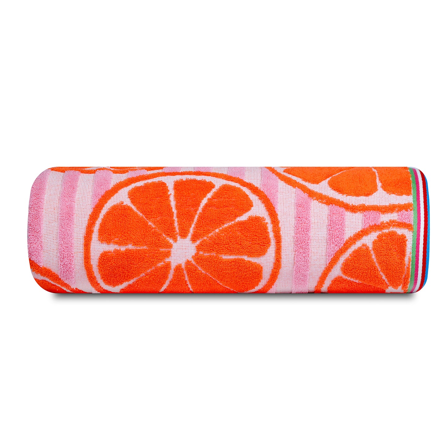 Lemon Fruit Pattern Orange Bath Sheet 450 GSM Pack of 1 Bath Sheet