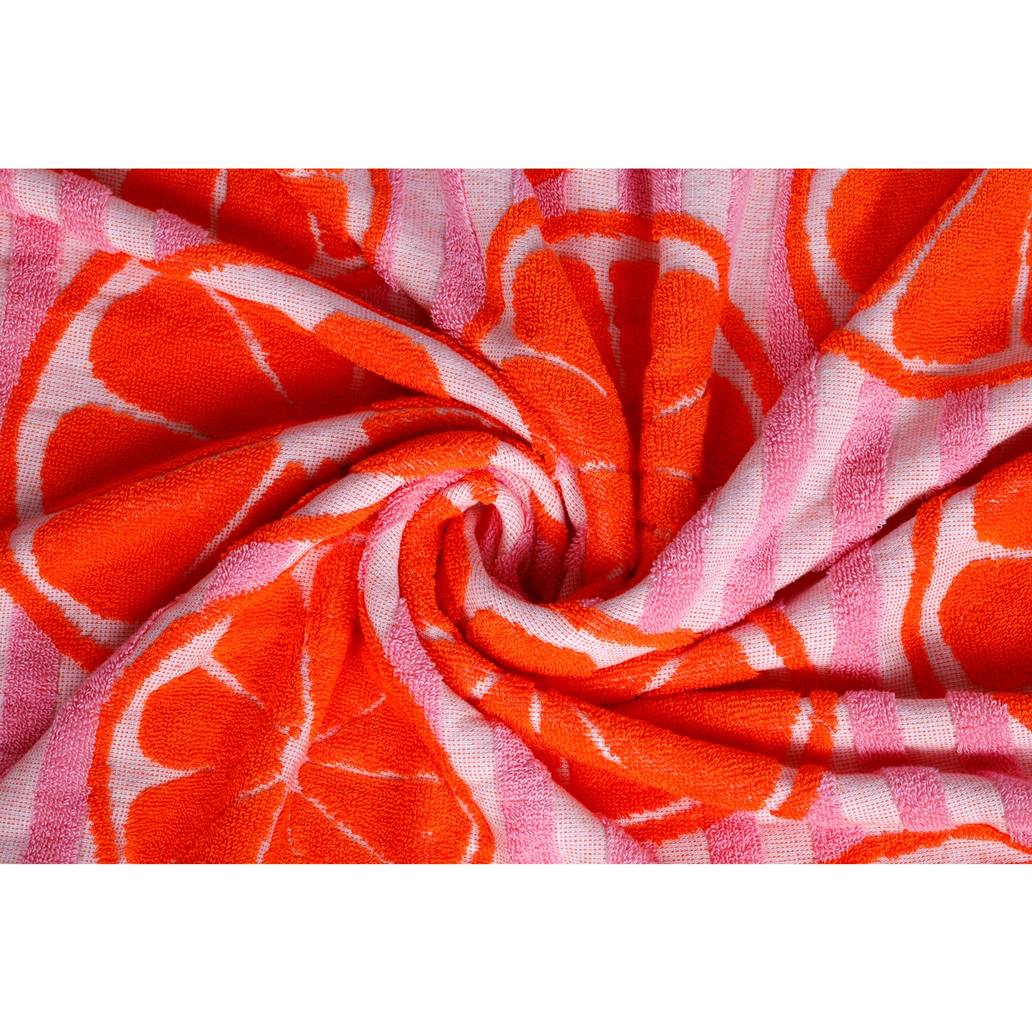 Lemon Fruit Pattern Orange Bath Sheet 450 GSM Pack of 1 Bath Sheet