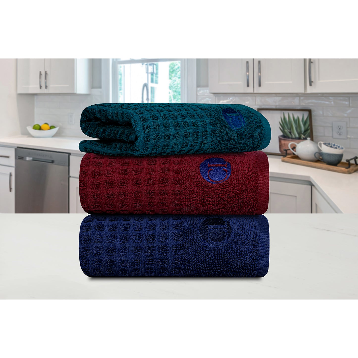 Designer Mix Combo Kitchen Towel 400 GSM Pack of 3 Mix color combo Kitchen Towels