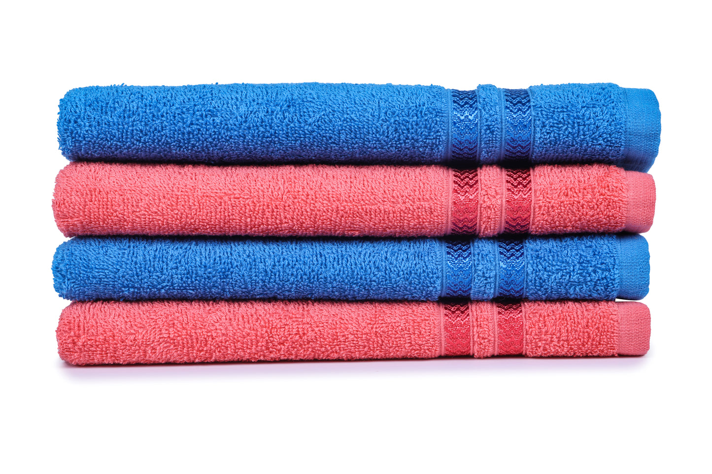 GSM 380 Coral & Navy Blue Hand Towel