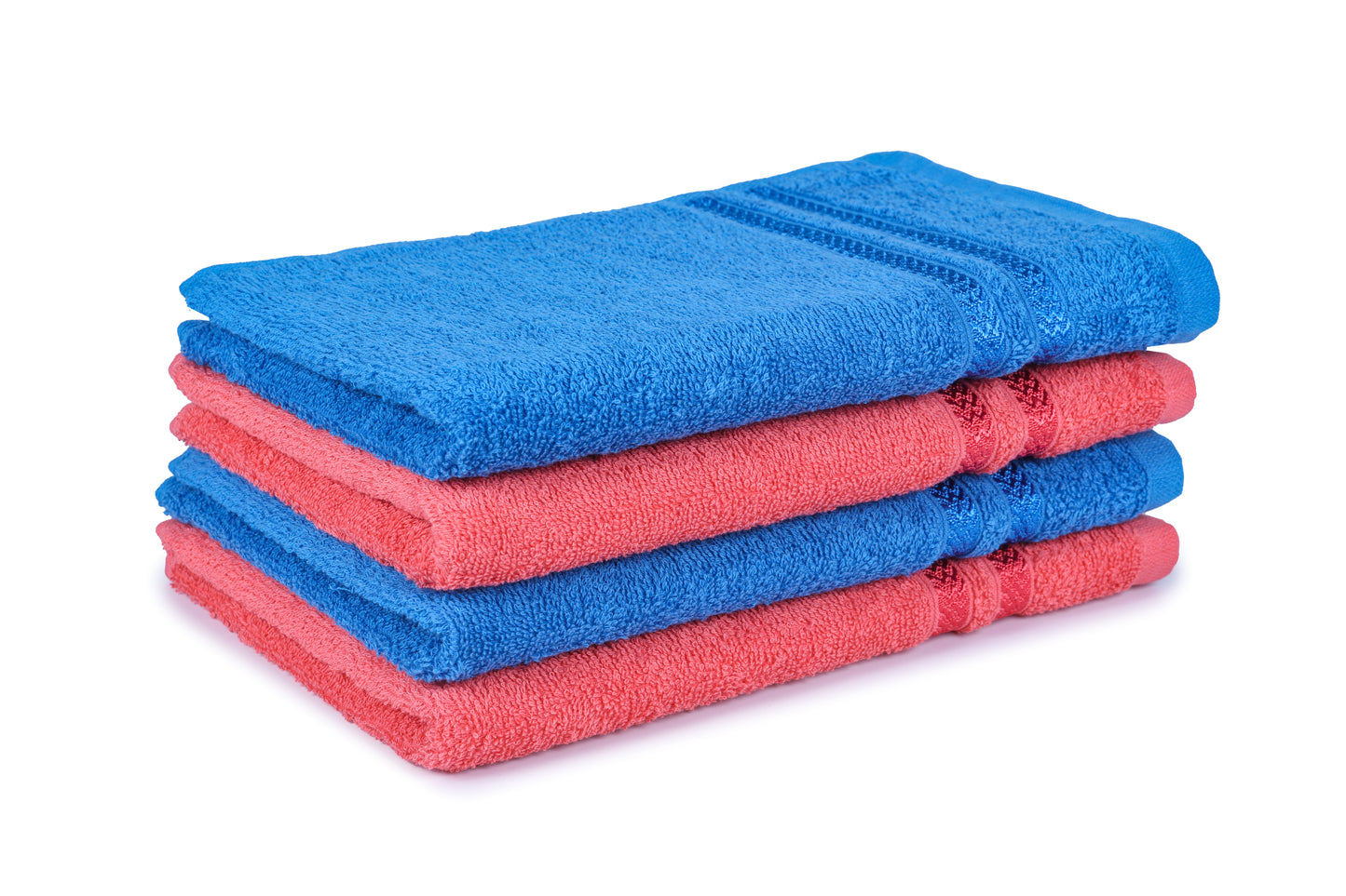 GSM 380 Coral & Navy Blue Hand Towel