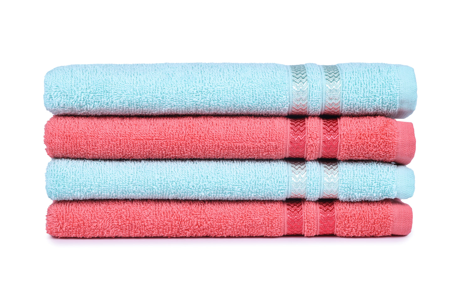 GSM 380 Coral & Sea Green Hand Towel