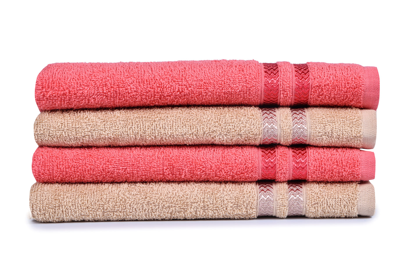 GSM 380 Coral & Tan Hand Towel