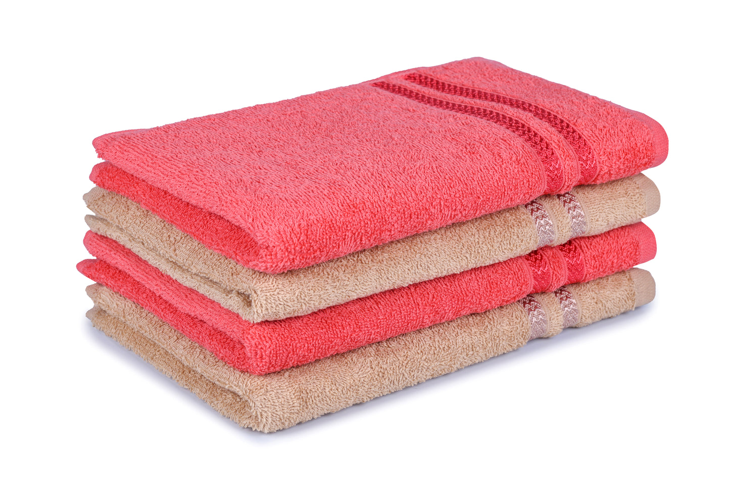 GSM 380 Coral & Tan Hand Towel
