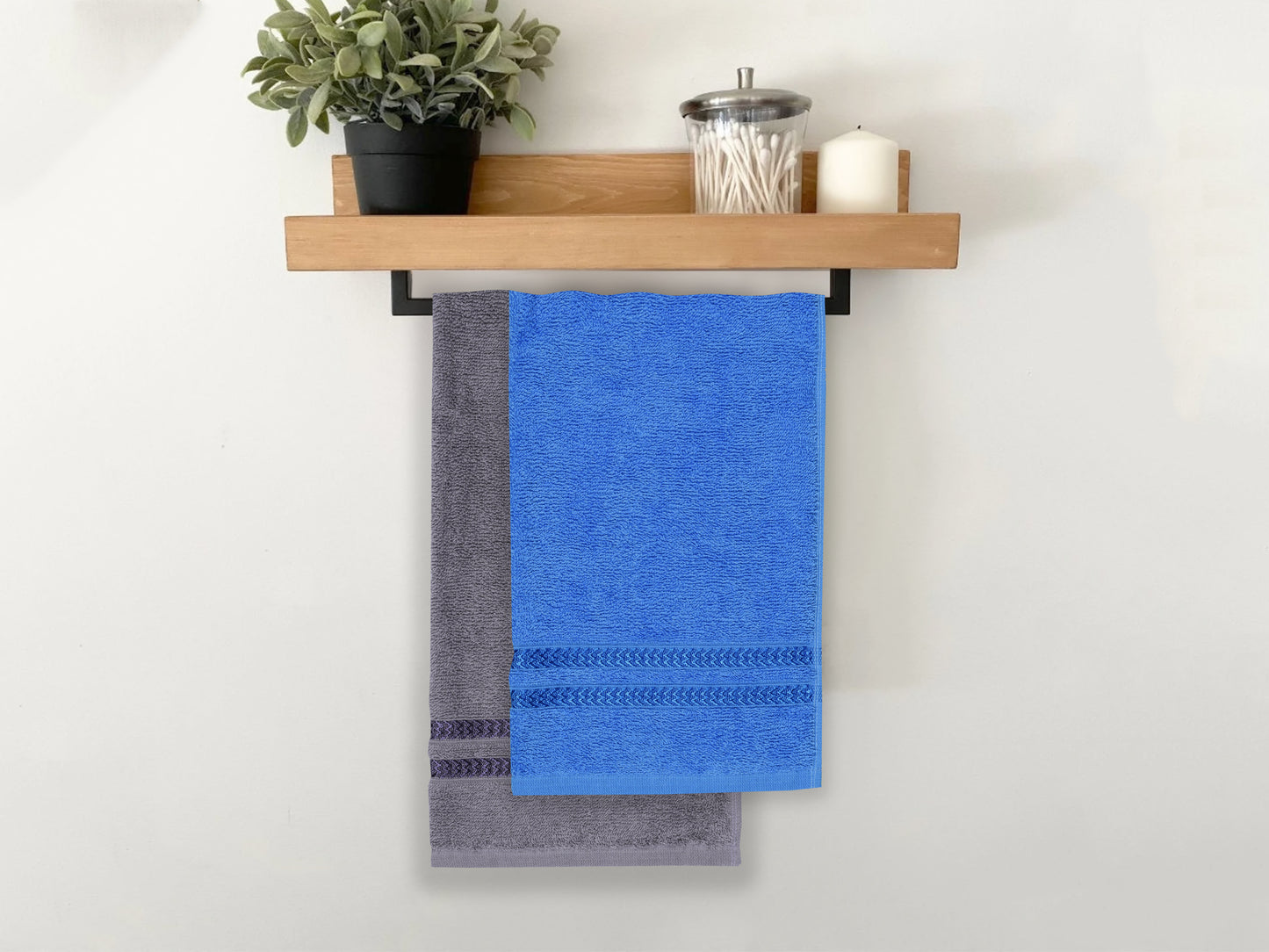 GSM 380 Charcoal & Navy Blue Hand Towel