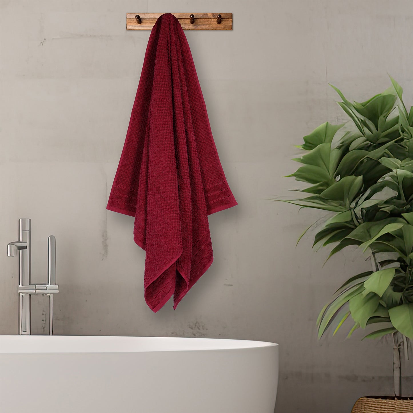 Popcorn Scarlet Bath Towel 400 GSM Pack of 1 Bath Towel