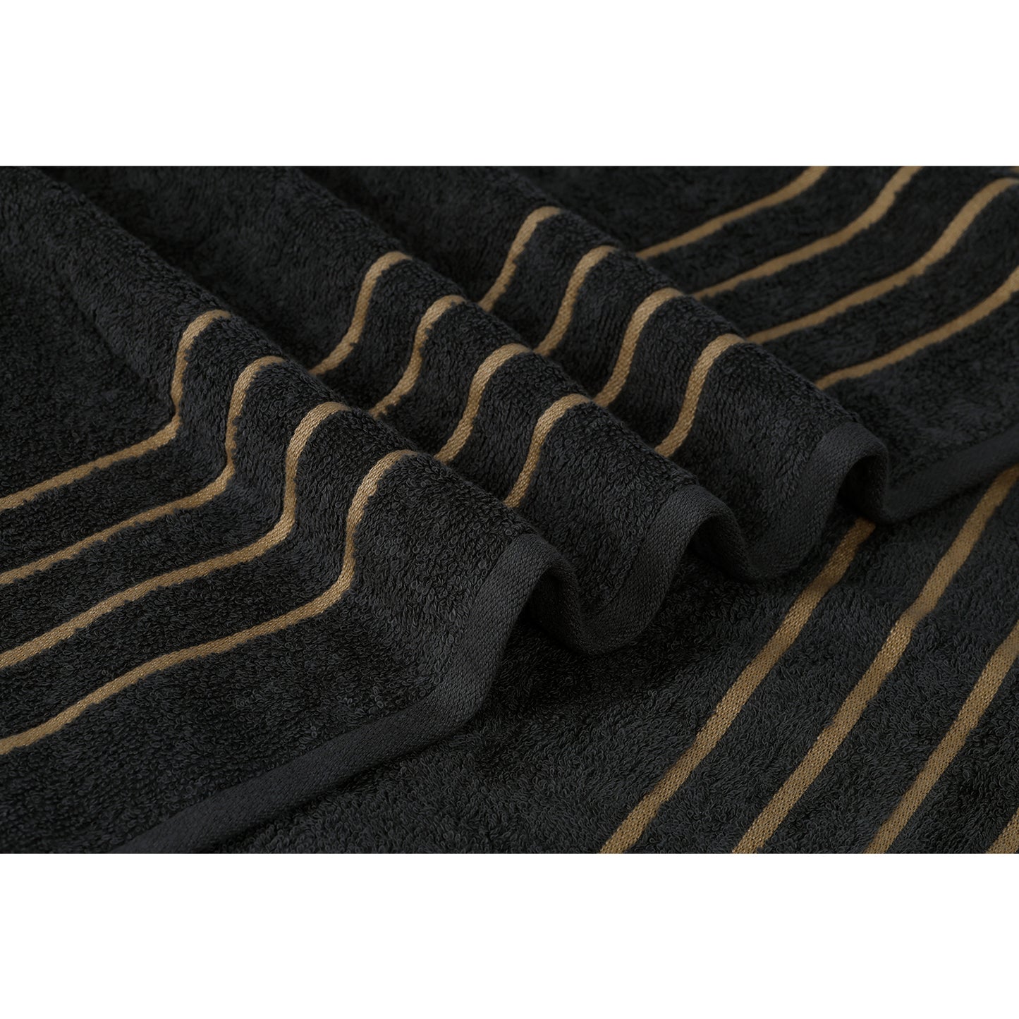Gold Polly Border Ash Bath Towel 400 GSM Pack of 2 Bath Towels