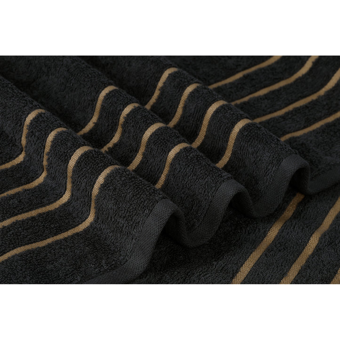 Gold Polly Border Ash Hand Towel 400 GSM Pack of 2 Hand Towels
