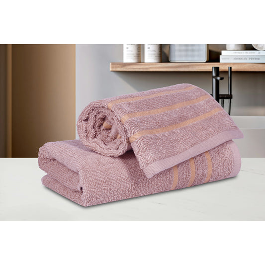 Gold Polly Border Lilac Hand Towel 400 GSM Pack of 2 Hand Towels