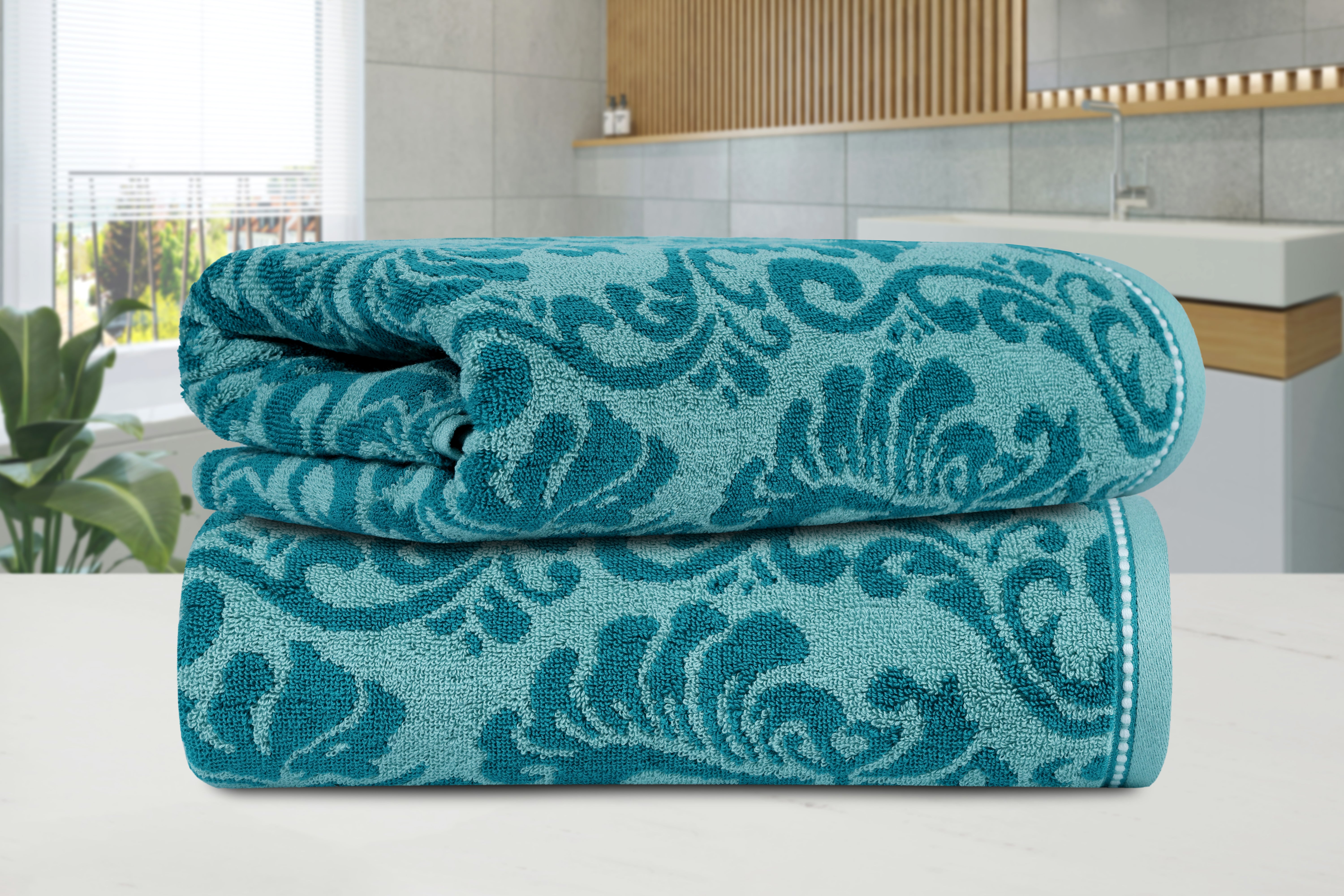 Gharana Edit – Aquafier Mist / Set of 2 Bath Towels