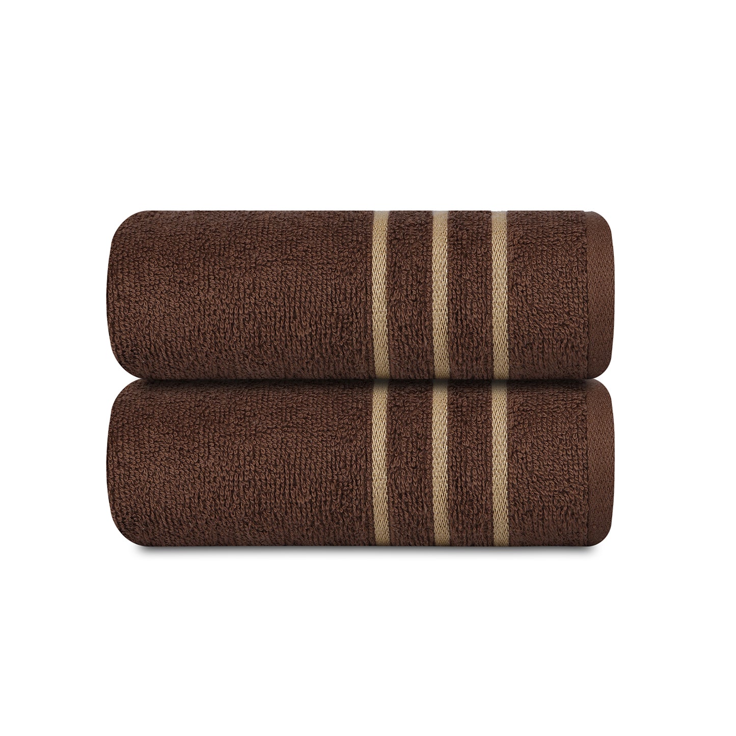 Gold Polly Border Mocha Hand Towel 400 GSM Pack of 2 Hand Towels