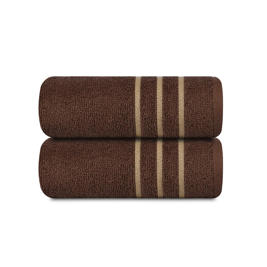 Gold Polly Border Mocha Hand Towel 400 GSM Pack of 2 Hand Towels