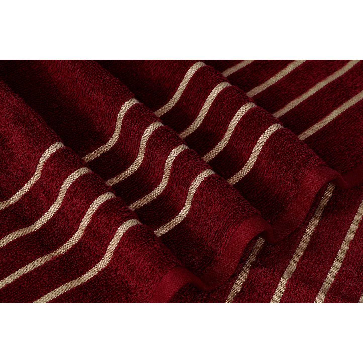 Gold Polly Border Scarlet Hand Towel 400 GSM Pack of 2 Hand Towels