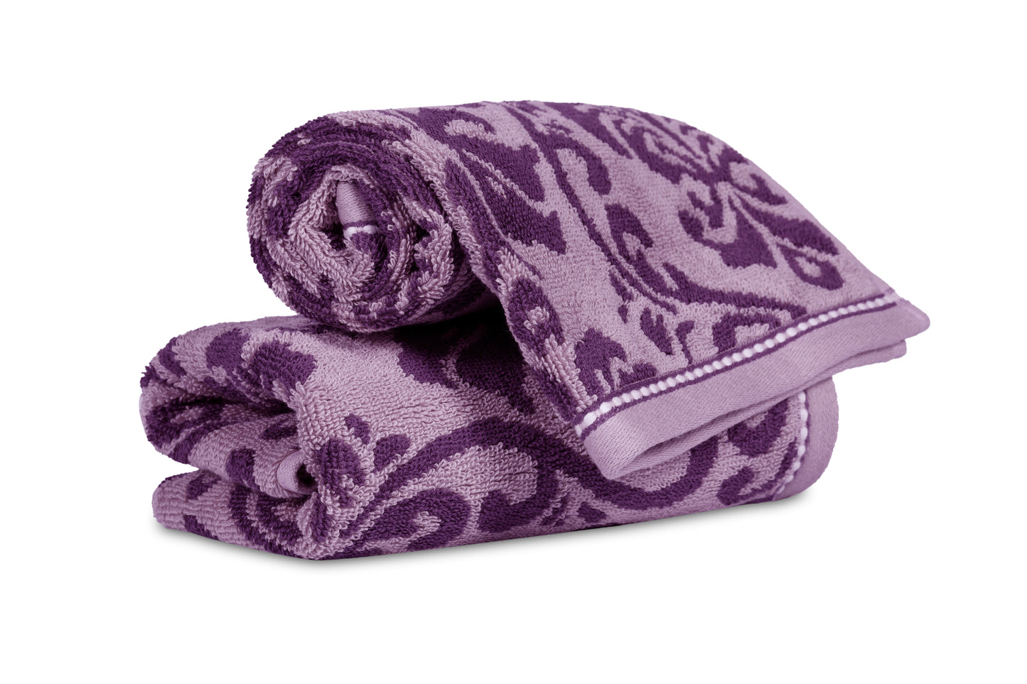 Yarn Dyed Jaquard Voilet Hand Towel 550 GSM Pack of 2 Hand Towels