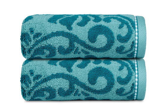 Yarn Dyed Jaquard Aquafier Hand Towel 550 GSM Pack of 2 Hand Towels