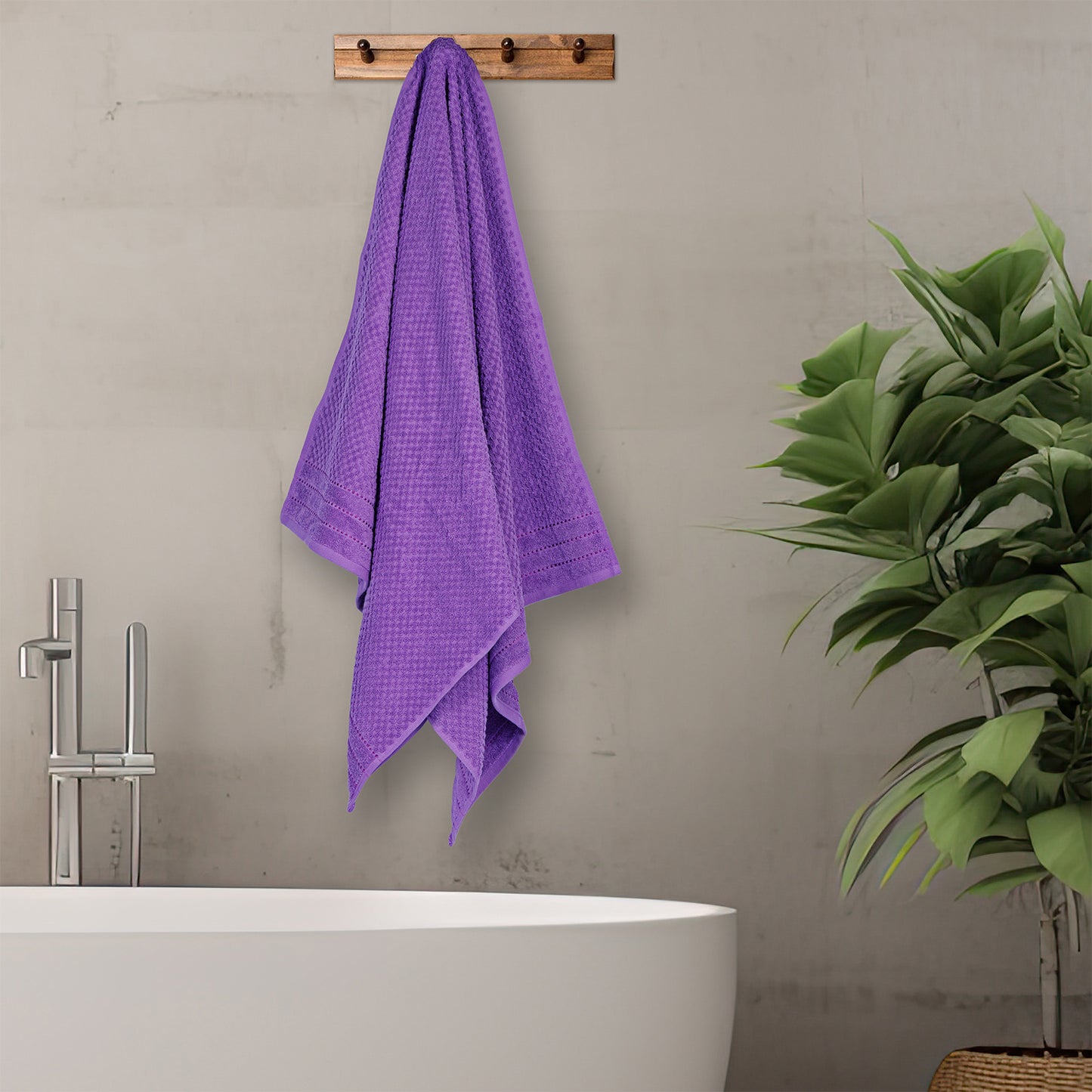 Popcorn Lavender Bath Towel 400 GSM Pack of 1 Bath Towel