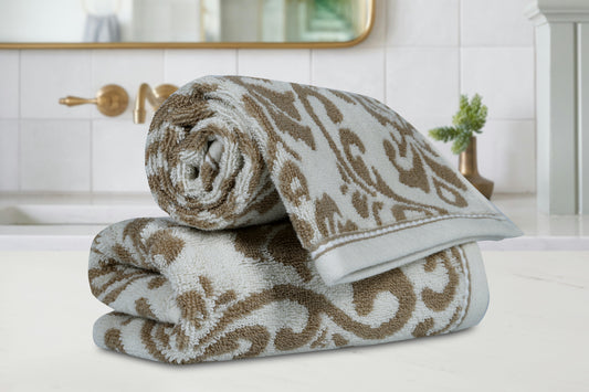 Yarn Dyed Jaquard Erget Hand Towel 550 GSM Pack of 2 Hand Towels