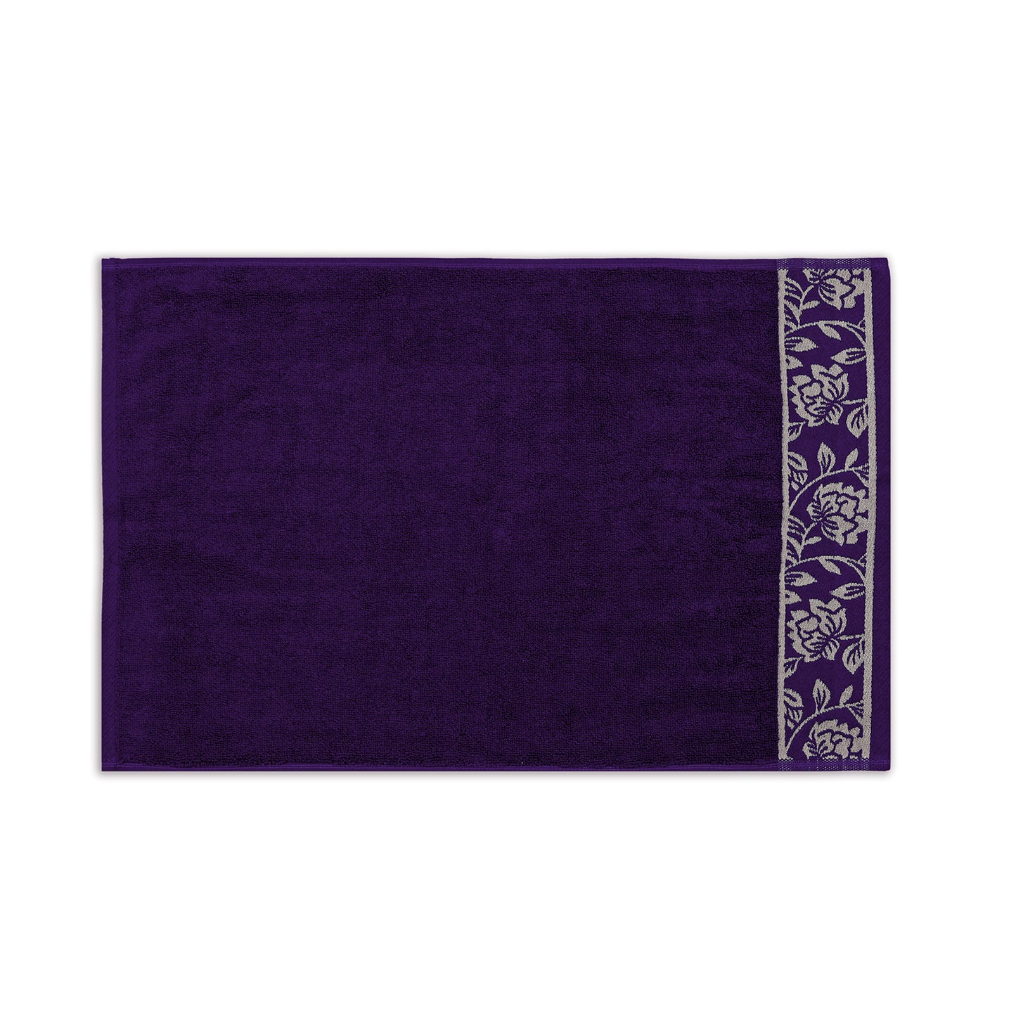 Yarn Dyed Golden Flower Print Jaquard Petunia Hand Towel 600 GSM Pack of 2 Hand Towels