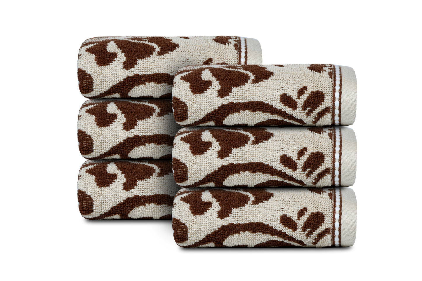 Yarn Dyed Jaquard Sand Wash Towel 550 GSM Pack of 6 Hand Towels