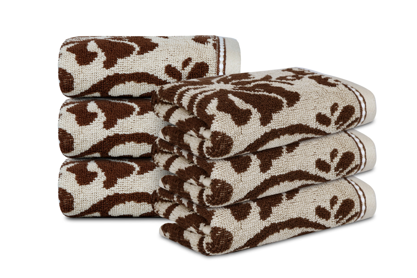 Yarn Dyed Jaquard Sand Wash Towel 550 GSM Pack of 6 Hand Towels