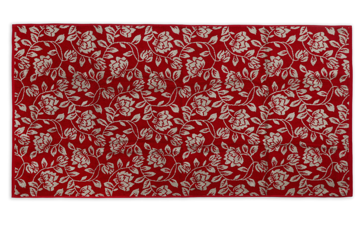 Gharana Edit – Scarlet Bloom / Set of 2 Bath Towels