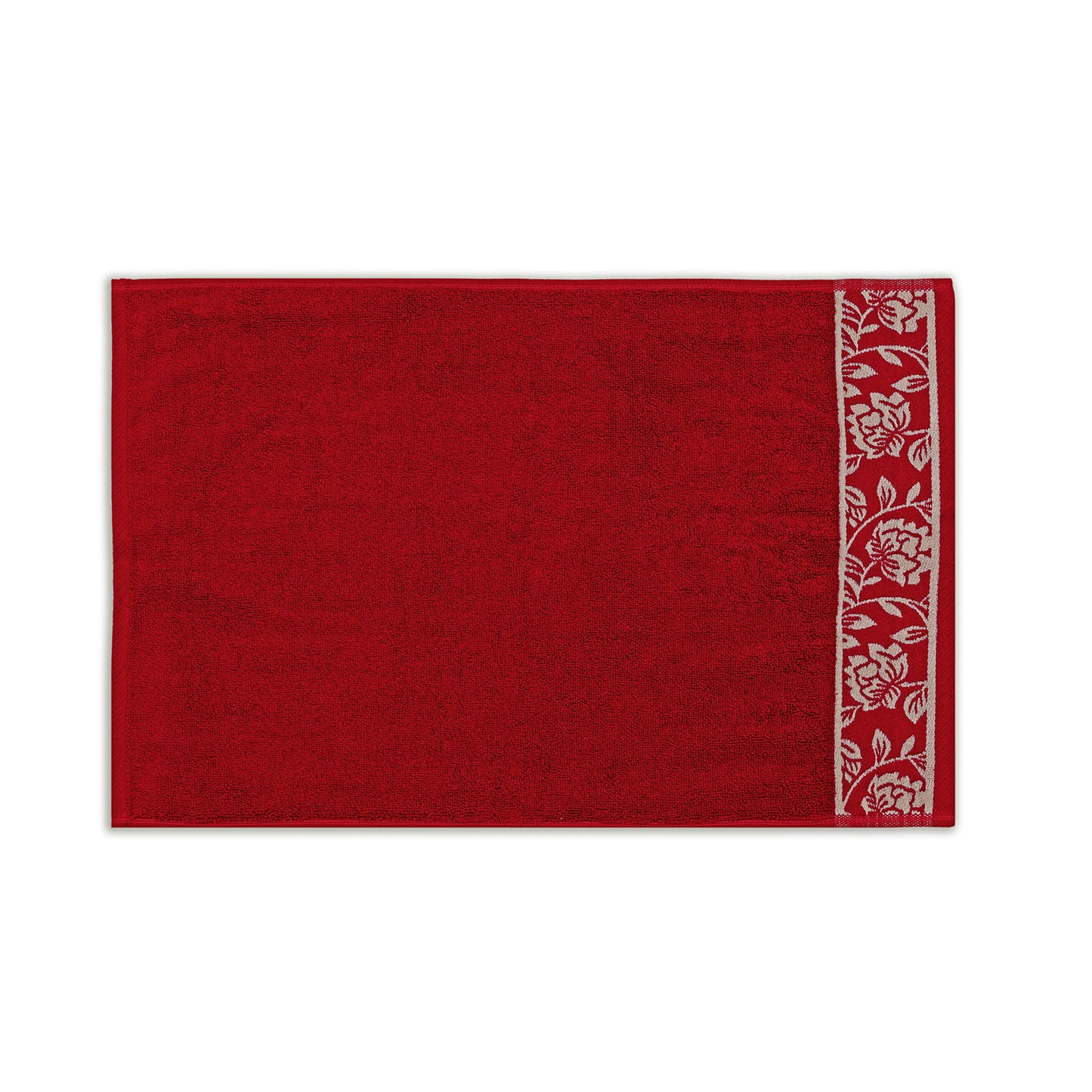 Yarn Dyed Golden Flower Print Jaquard Ssage Hand Towel 600 GSM Pack of 2 Hand Towels
