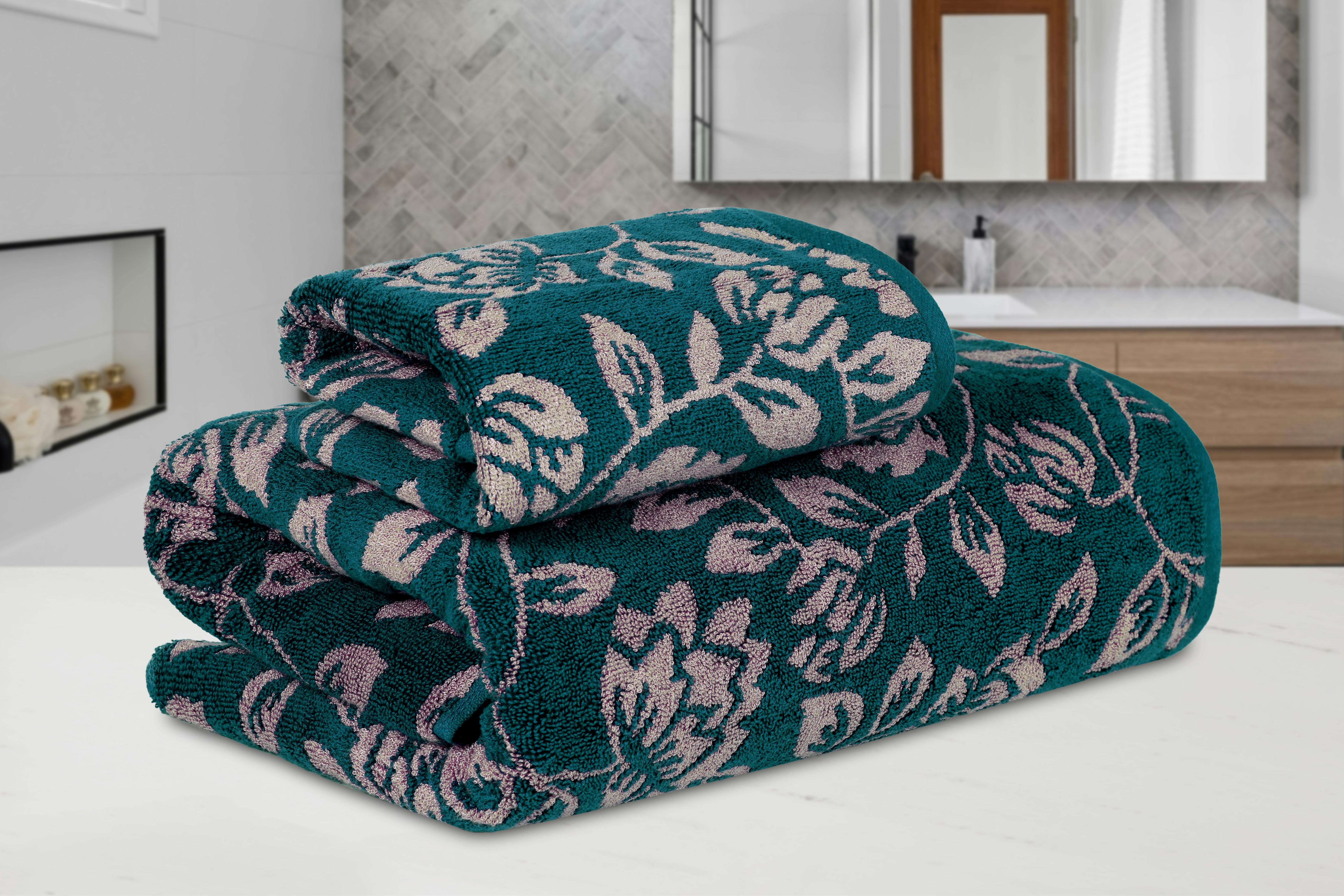 Gharana Edit – Peacock Grove / Bath & Hand Towel Set