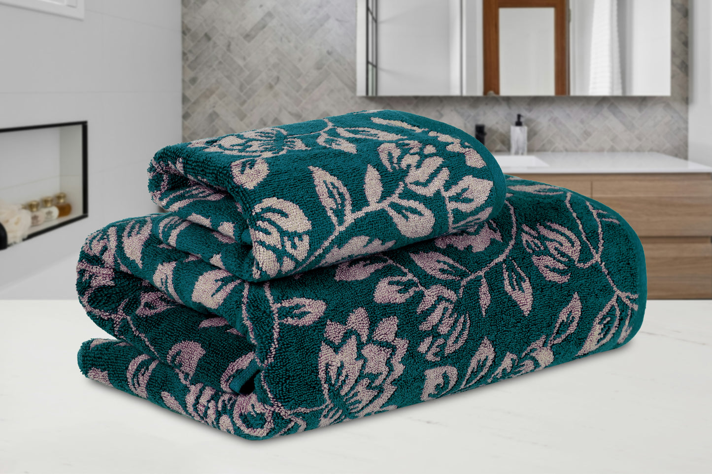 Gharana Edit – Peacock Grove / Bath & Hand Towel Set