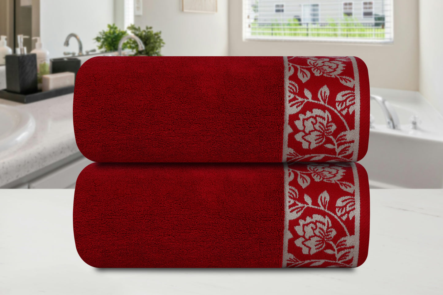Gharana Edit – Ruby / Set of 2 Bath Towels
