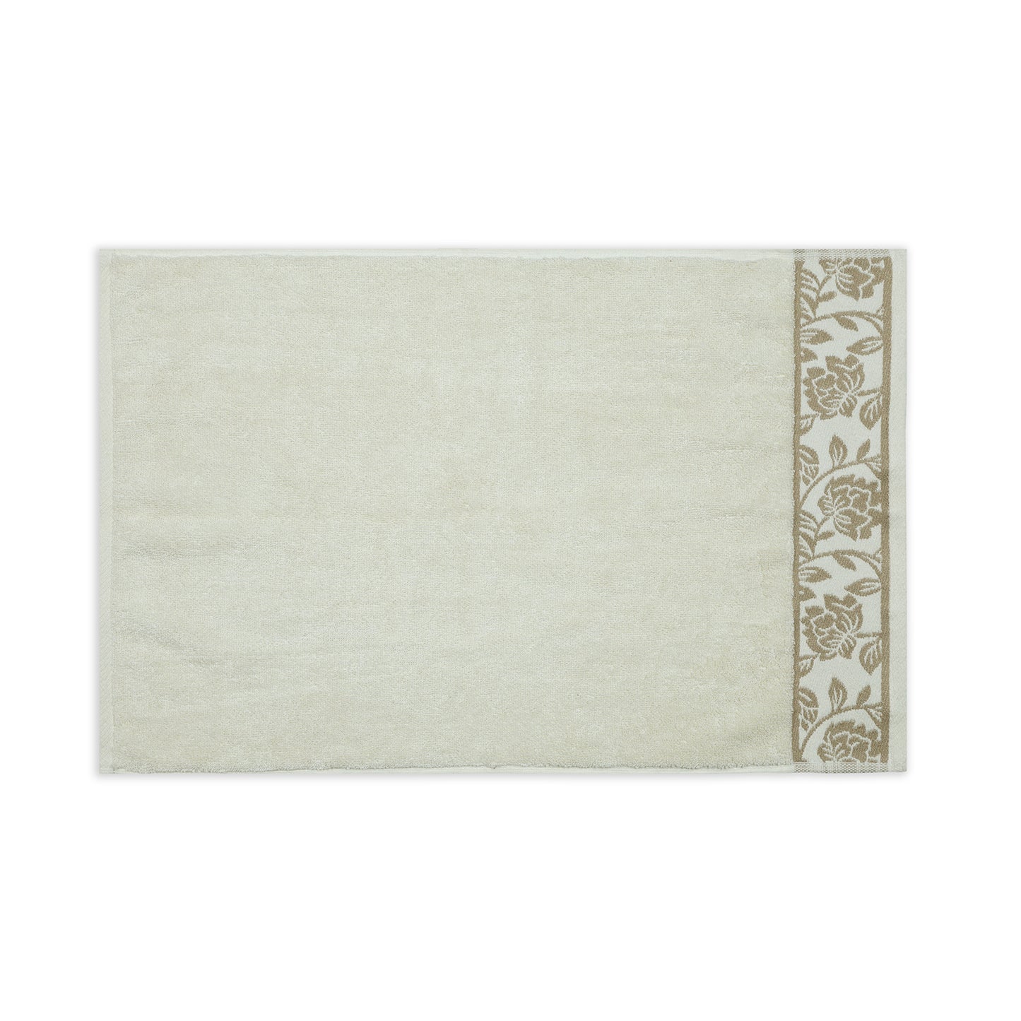 Yarn Dyed Golden Flower Print Jaquard Erget Hand Towel 600 GSM Pack of 2 Hand Towels