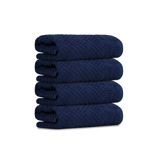 Popcorn Navy Blue Hand Towel 400 GSM Pack of 4 Hand Towel