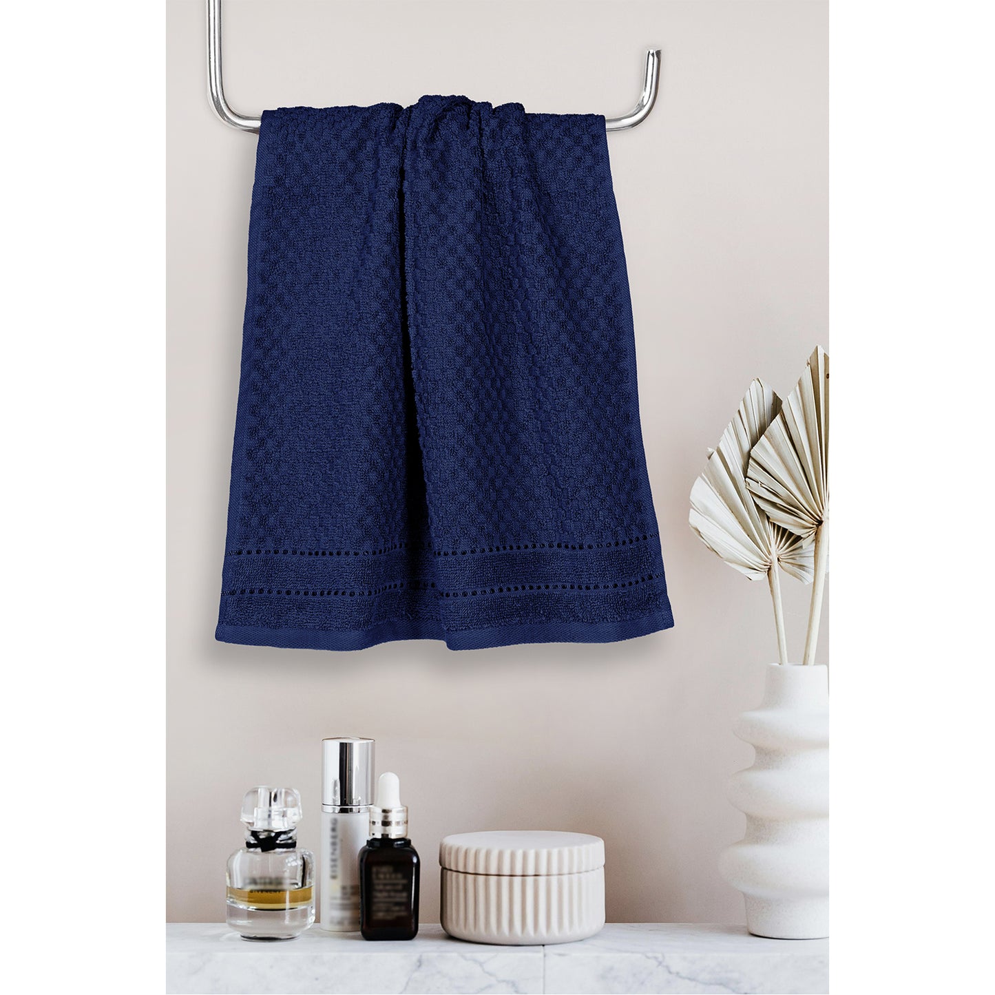 Popcorn Navy Blue Hand Towel 400 GSM Pack of 4 Hand Towel