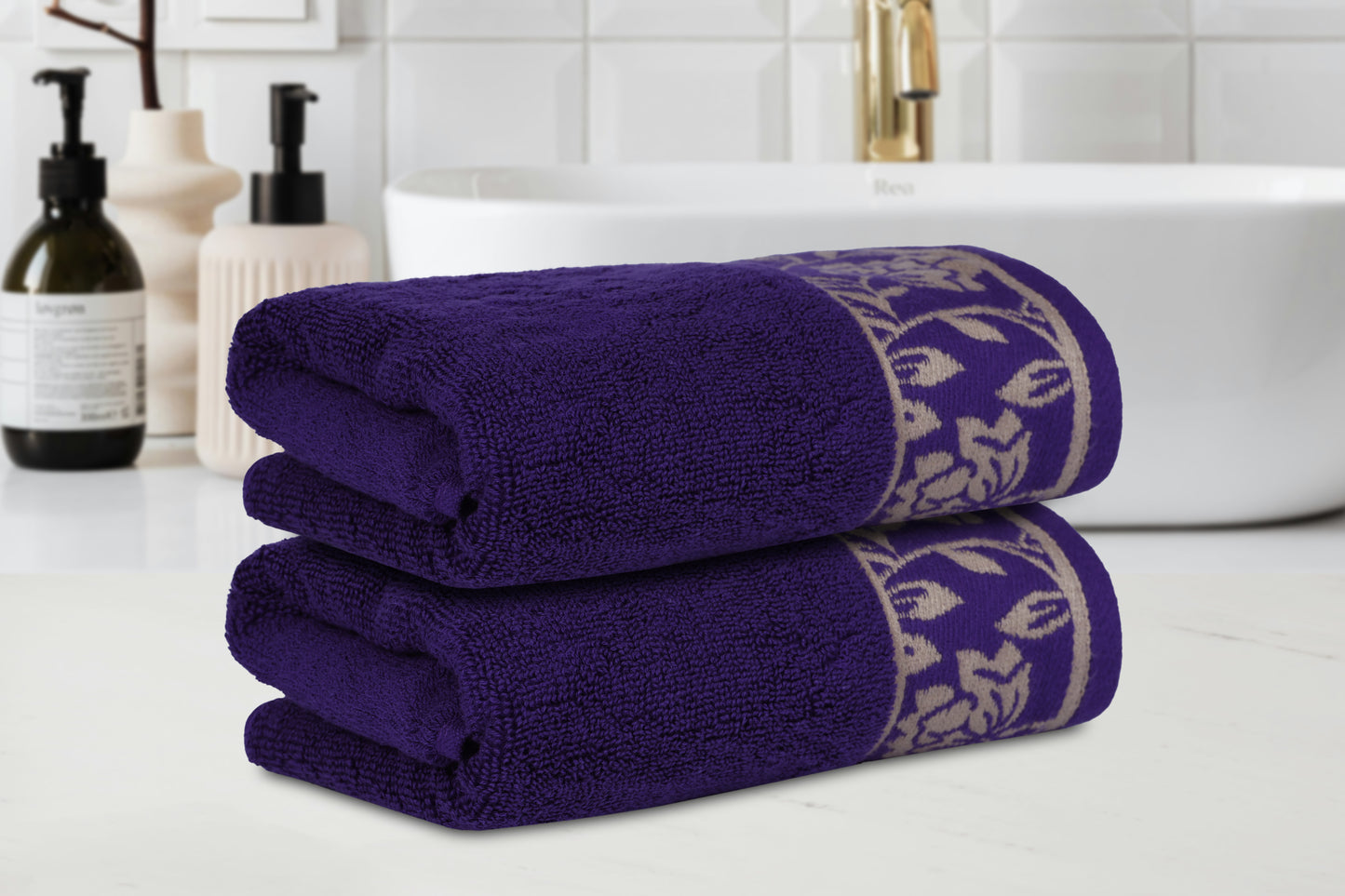 Gharana Edit –Tanzanite / Set of 2 Hand Towels
