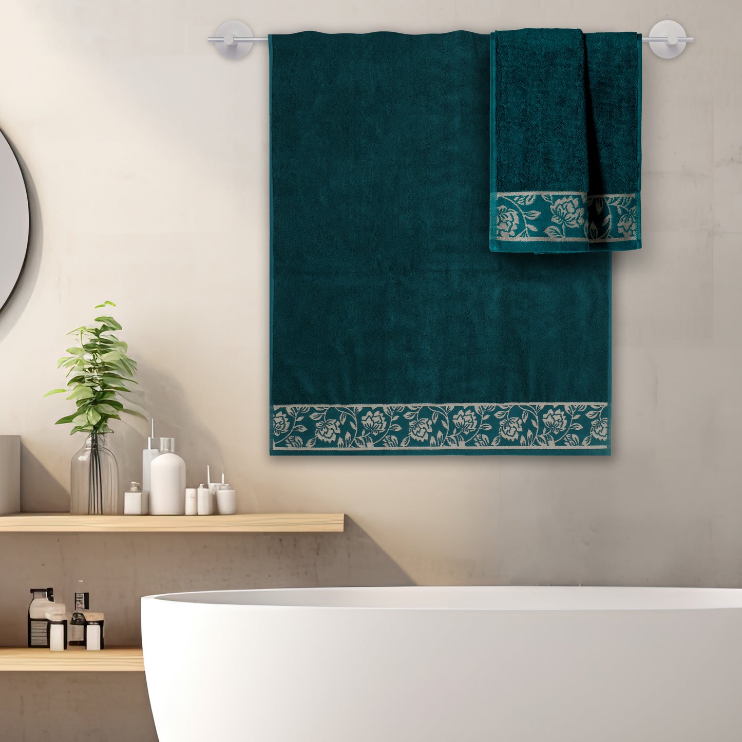 Gharana Edit – Emerald / Bath & Hand Towel Set