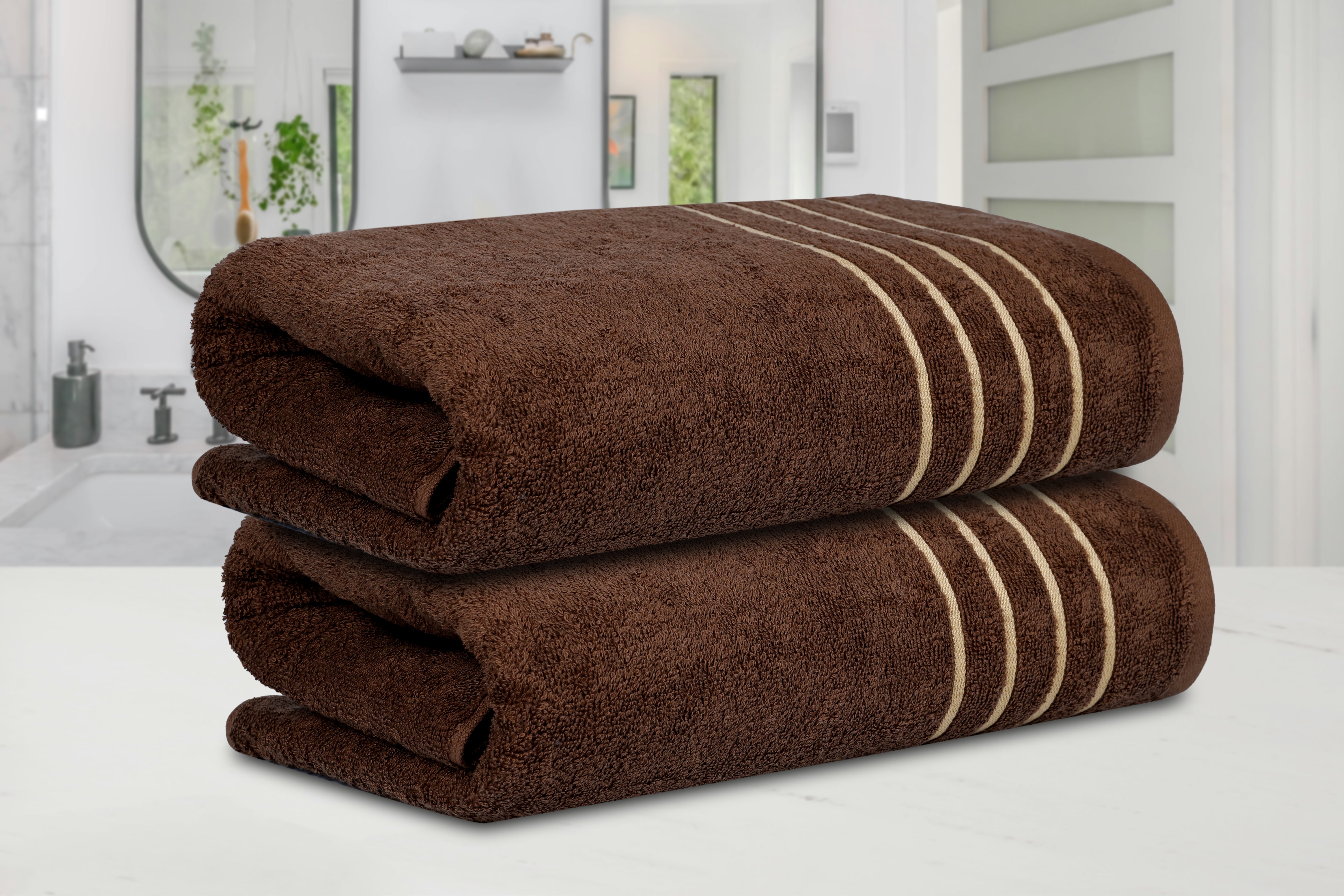 Gharana Edit – Mocha Kanchan / Set of 2 Bath Towels