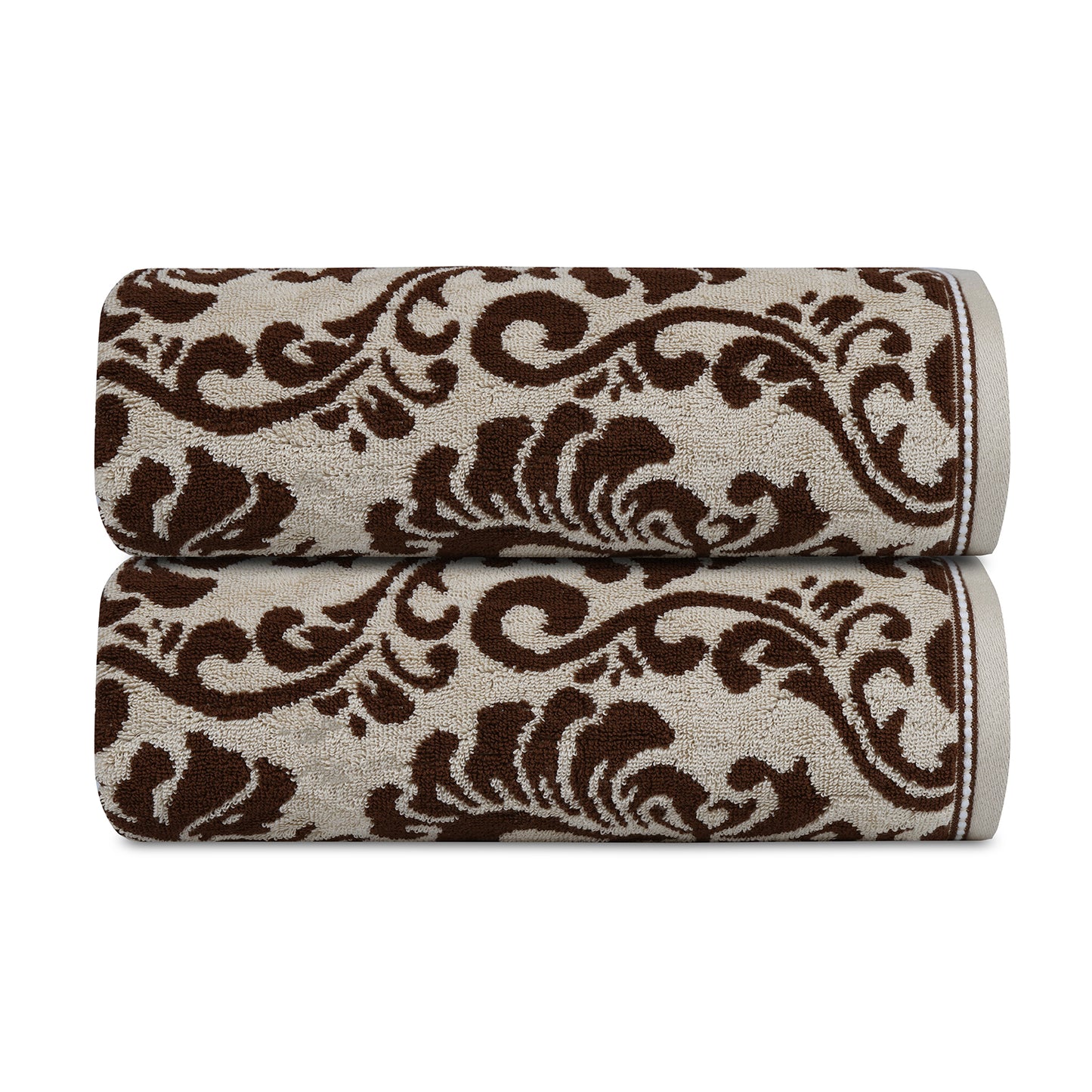Yarn Dyed Jacquard Sand Bath Towel 550 GSM Pack of 2 Bath Towels