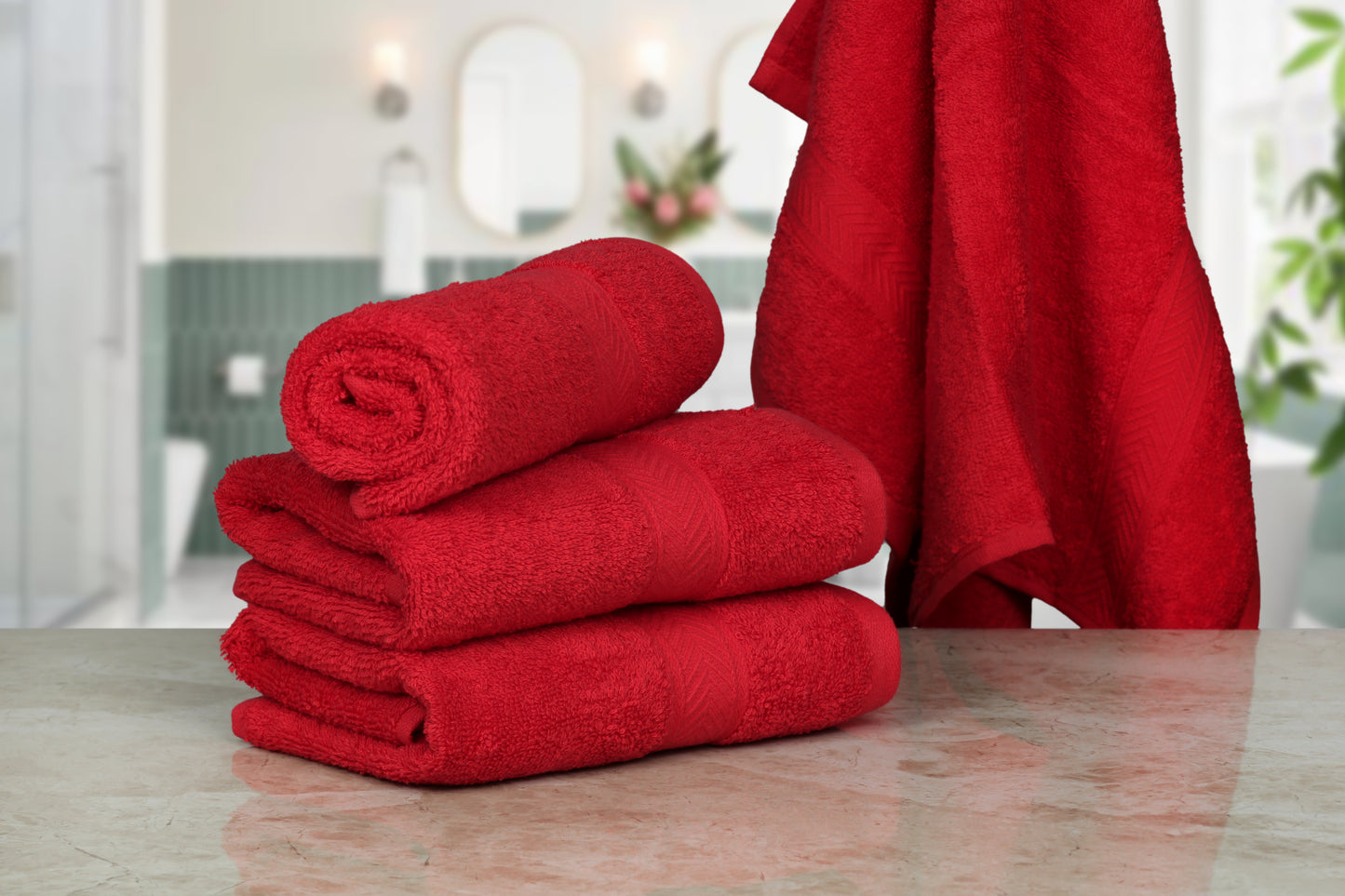 500 GSM TANGO RED HAND TOWELS SET