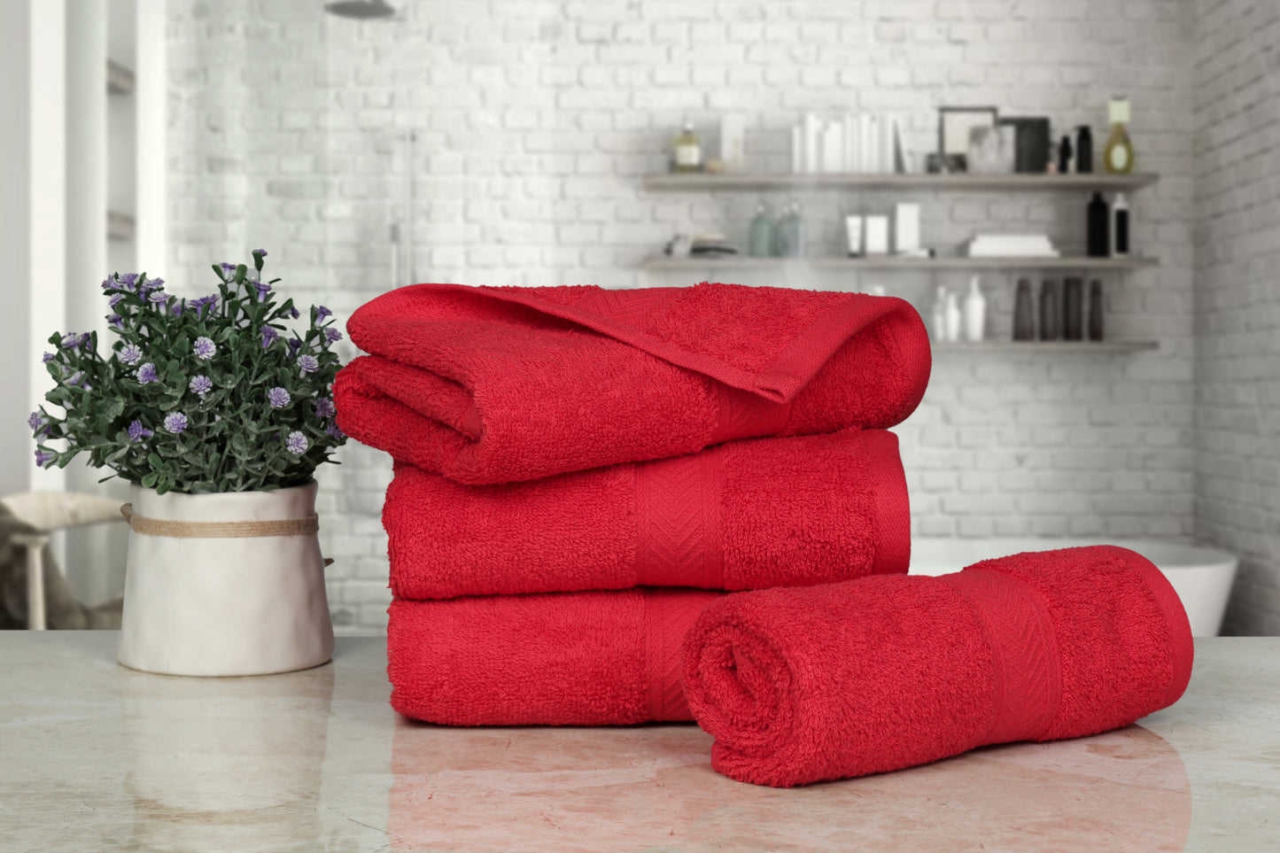 500 GSM TANGO RED HAND TOWELS SET