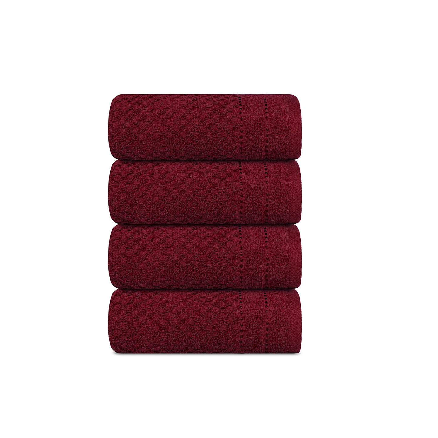 Popcorn Scarlet Hand Towel 400 GSM Pack of 4 Hand Towel