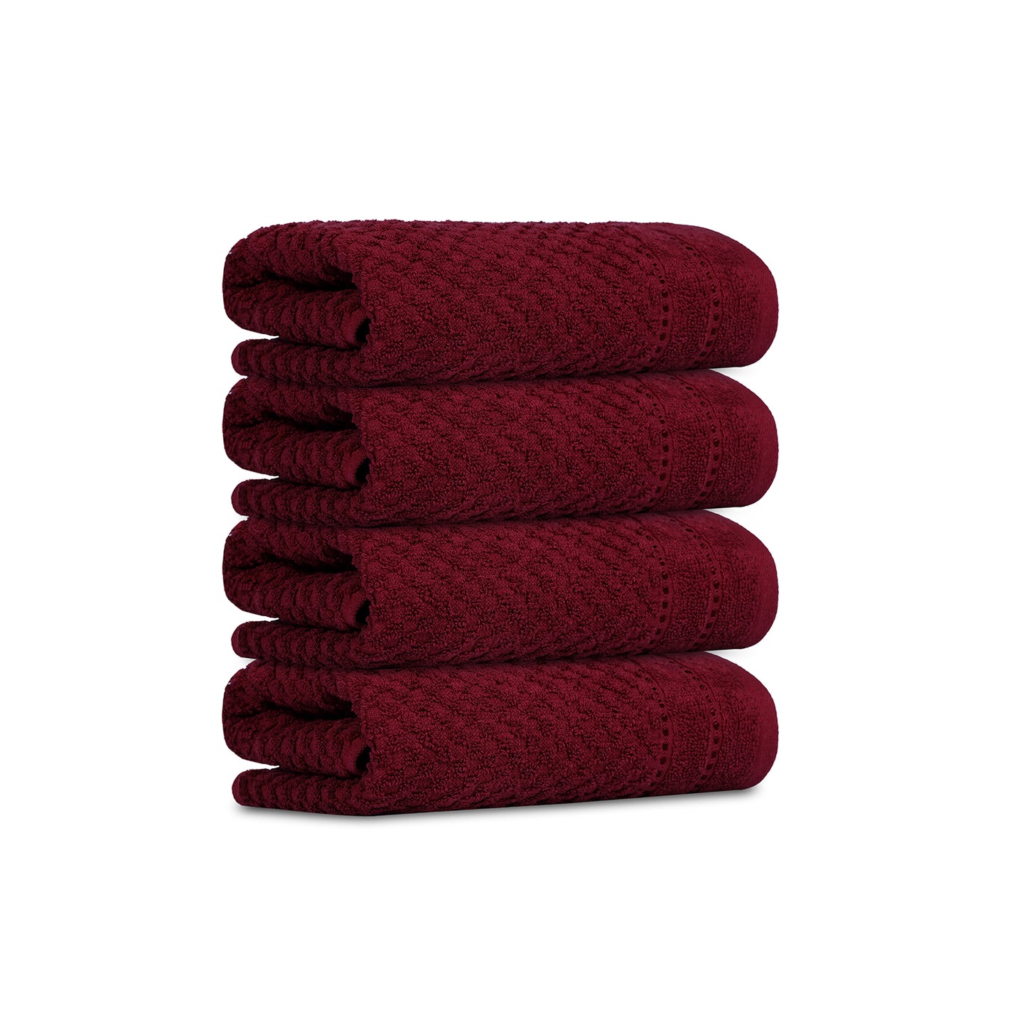 Popcorn Scarlet Hand Towel 400 GSM Pack of 4 Hand Towel