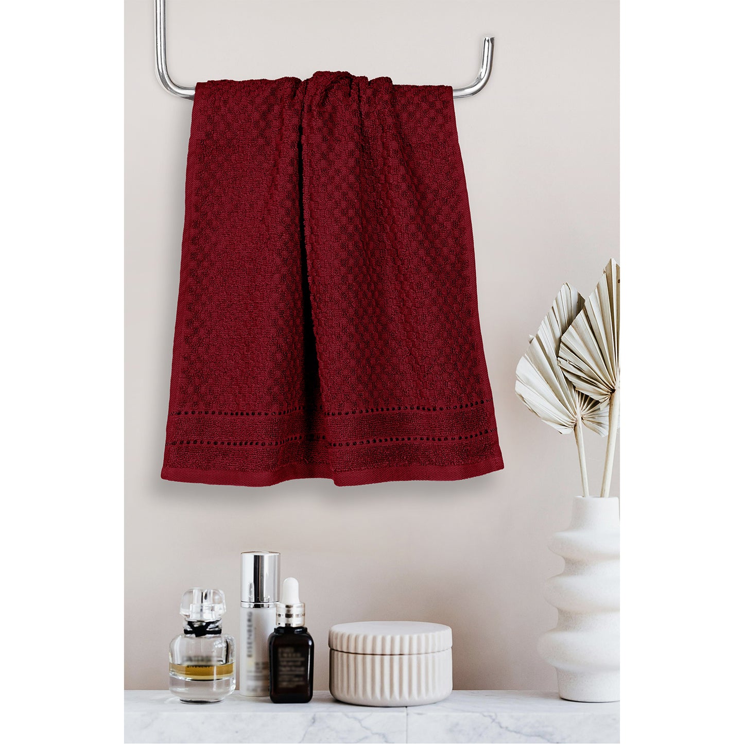 Popcorn Scarlet Hand Towel 400 GSM Pack of 4 Hand Towel