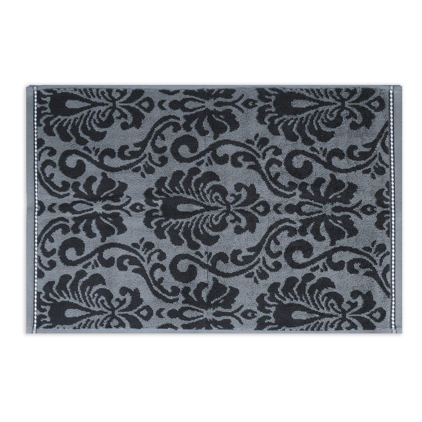 Yarn Dyed Jaquard Dark Grey Hand Towel 550 GSM  Pack of 2 Hand Towels